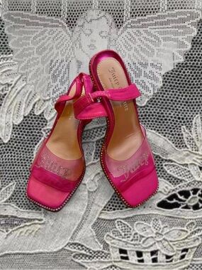 Vintage Y2K Deadstock Pink McBling Rhinestone Juicy Couture Kitten Heels